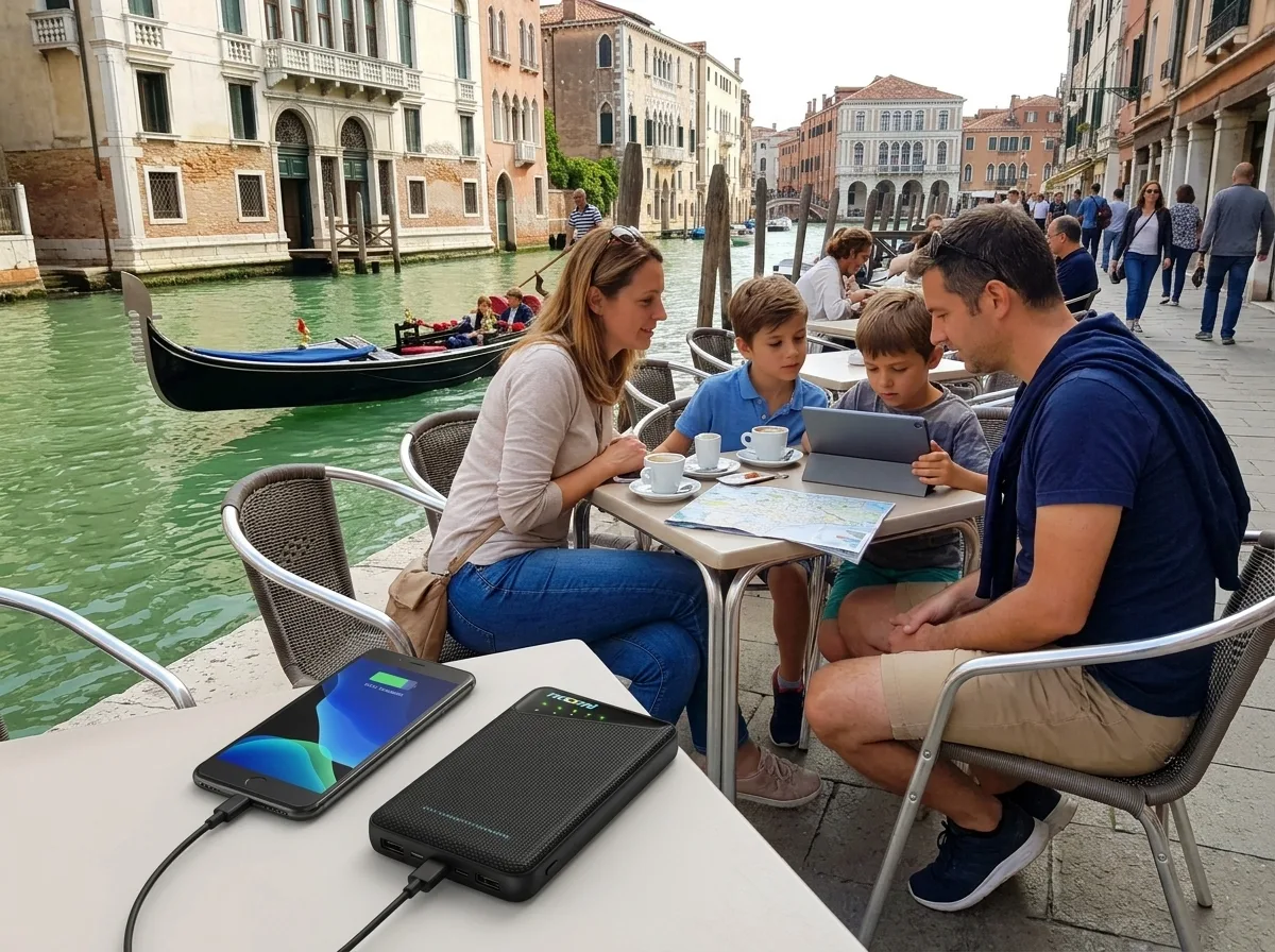 The Noomi device keeping a phone connected and charged while traveling — eSIM vs Pocket Wi-Fi for European City Travel: Which Wins?
