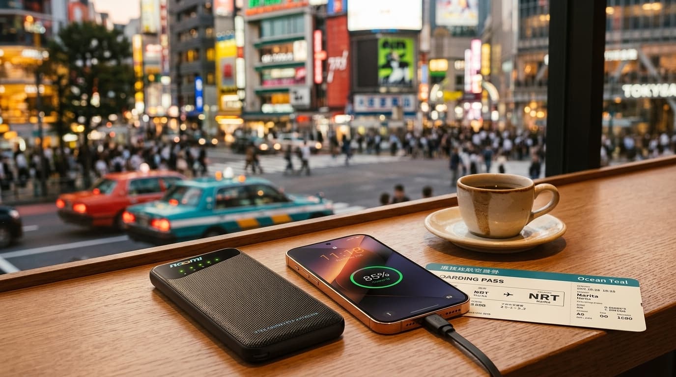 Portable Wi-Fi rental for Tokyo with phone charging for travelers