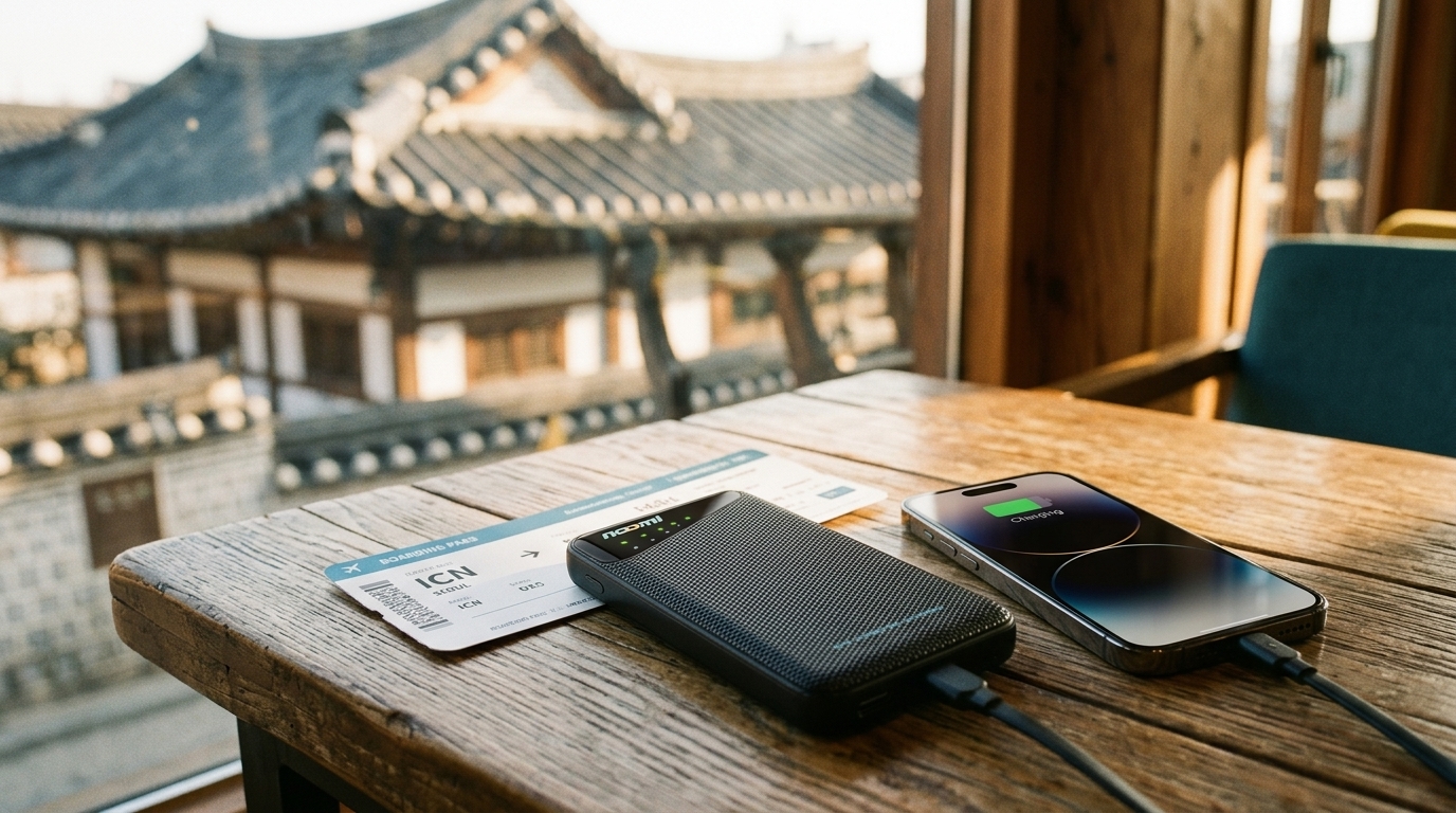 Portable Wi-Fi rental for seoul with phone charging for travelers