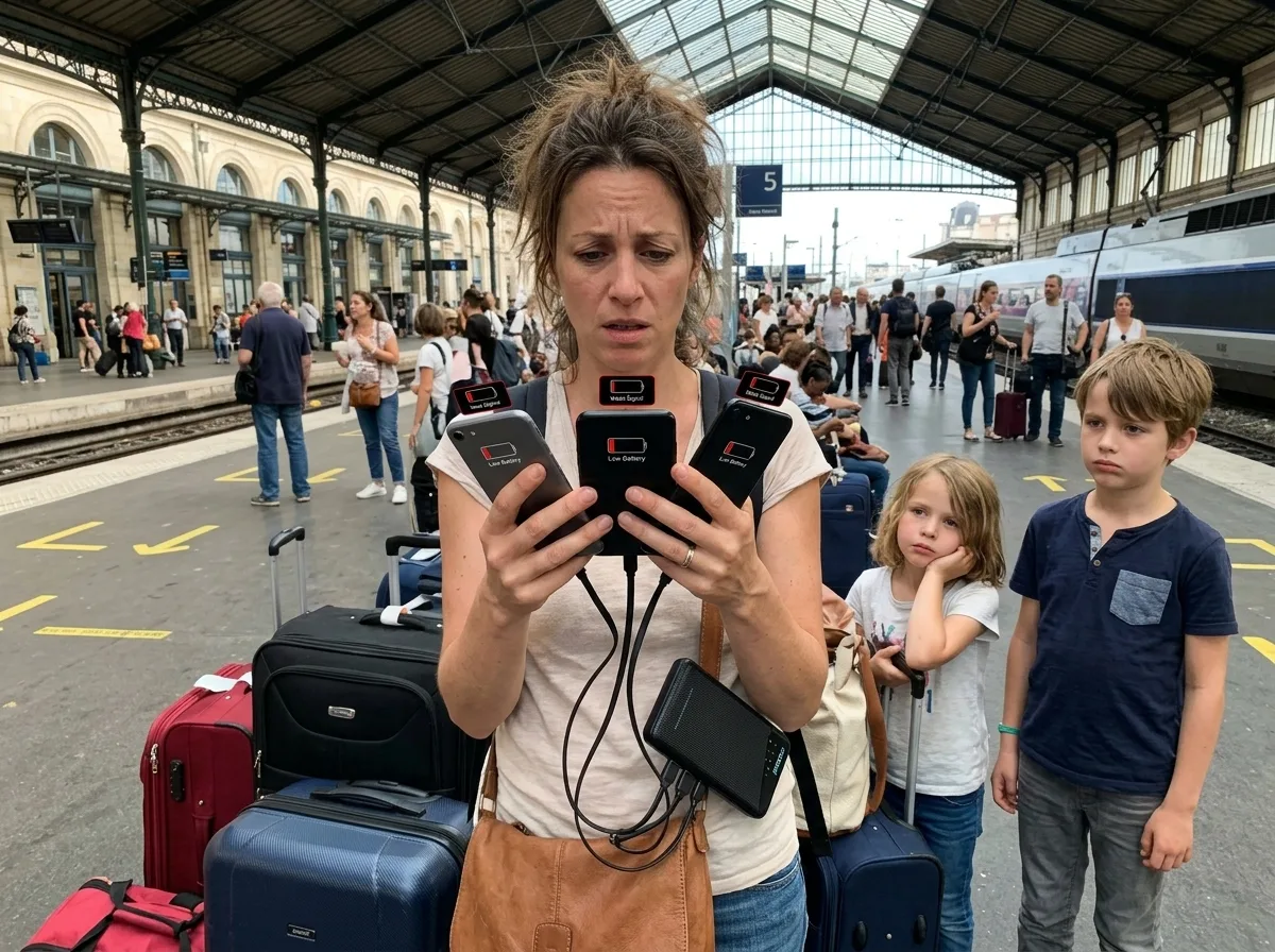 A traveler dealing with weak phone signal abroad — Pay-As-You-Go WiFi in France: The Family Budget Guide
