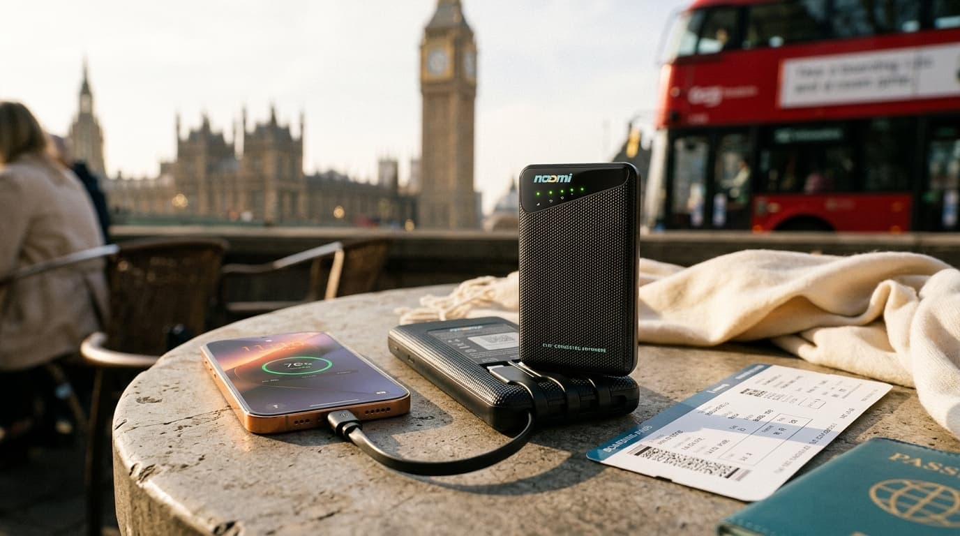 Portable Wi-Fi rental for London with phone charging for travelers