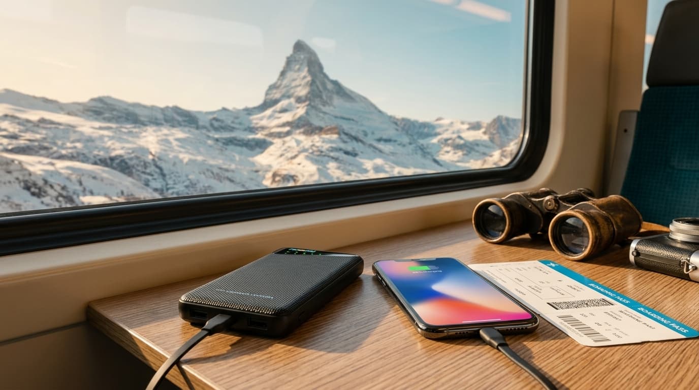 Portable Wi-Fi rental for Zermatt with phone charging for travelers