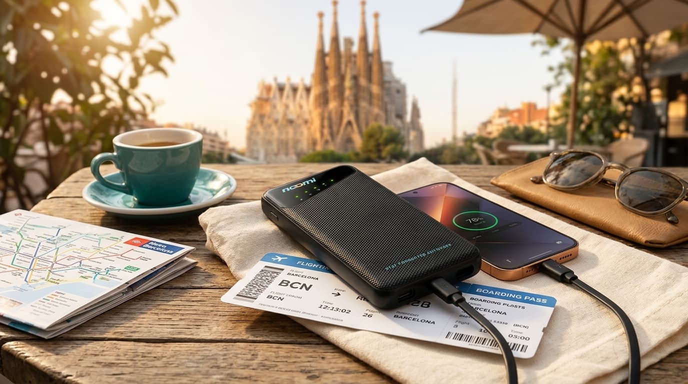 Portable Wi-Fi rental for Barcelona with phone charging for travelers