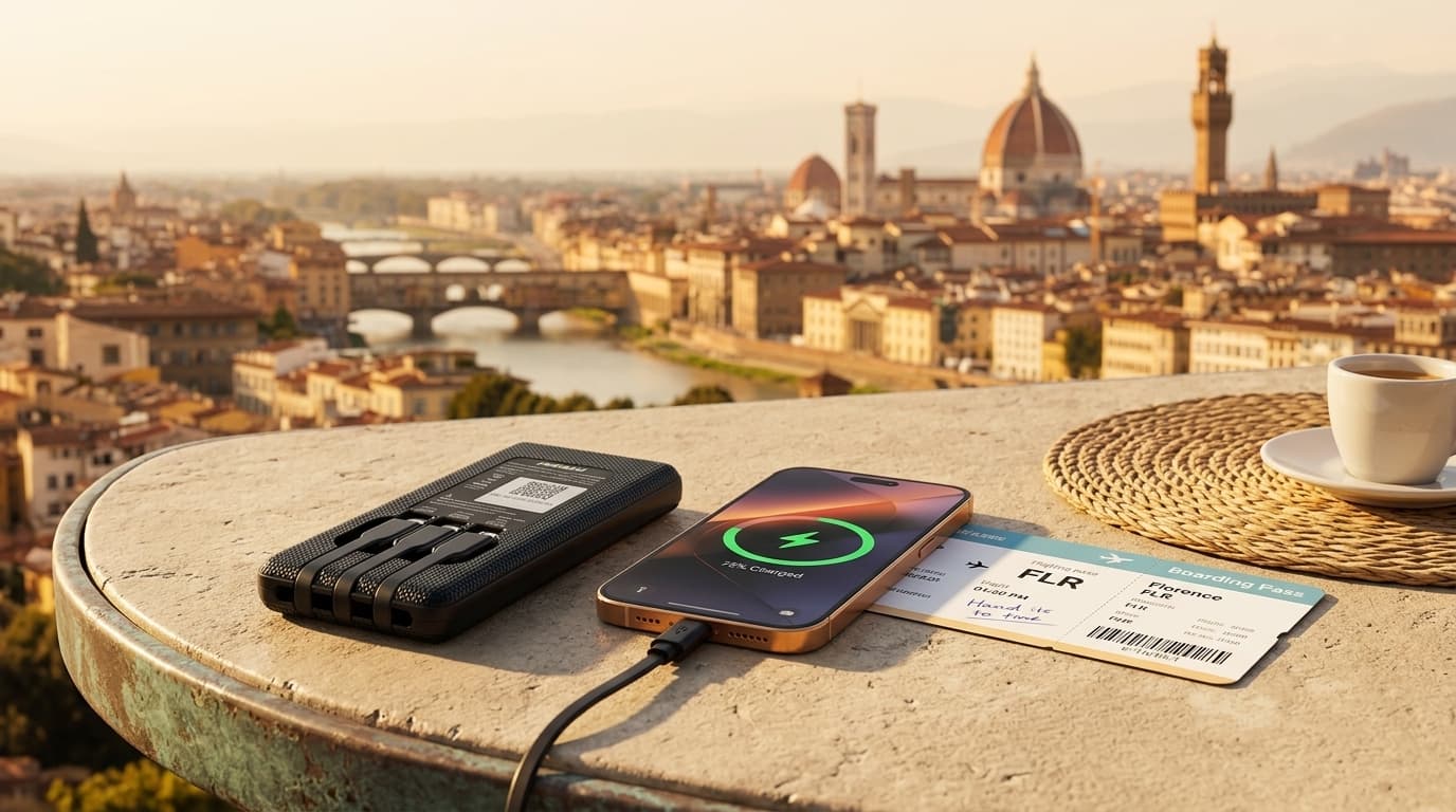 Portable Wi-Fi rental for Florence with phone charging for travelers