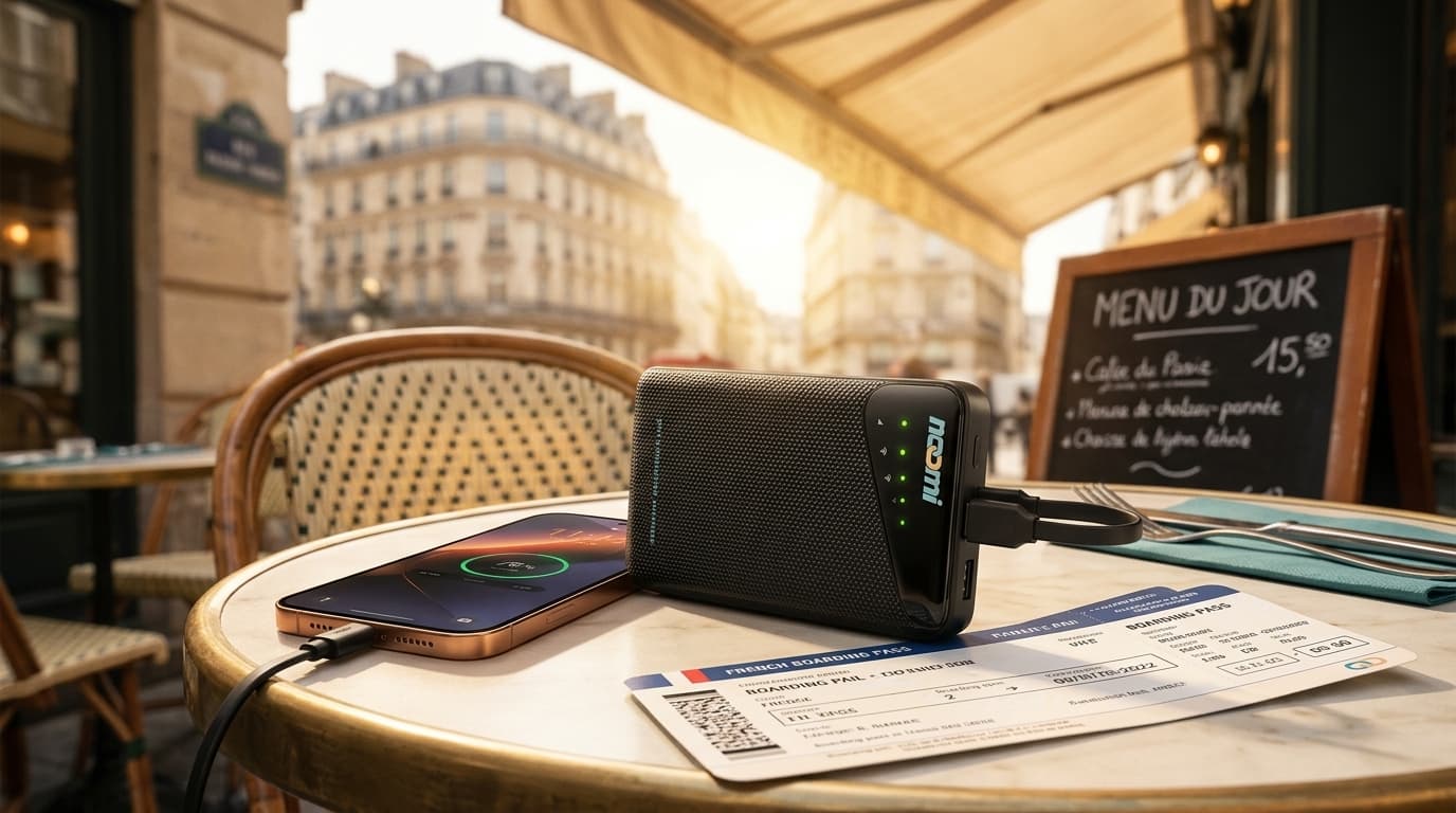 Portable Wi-Fi rental for France with phone charging for travelers