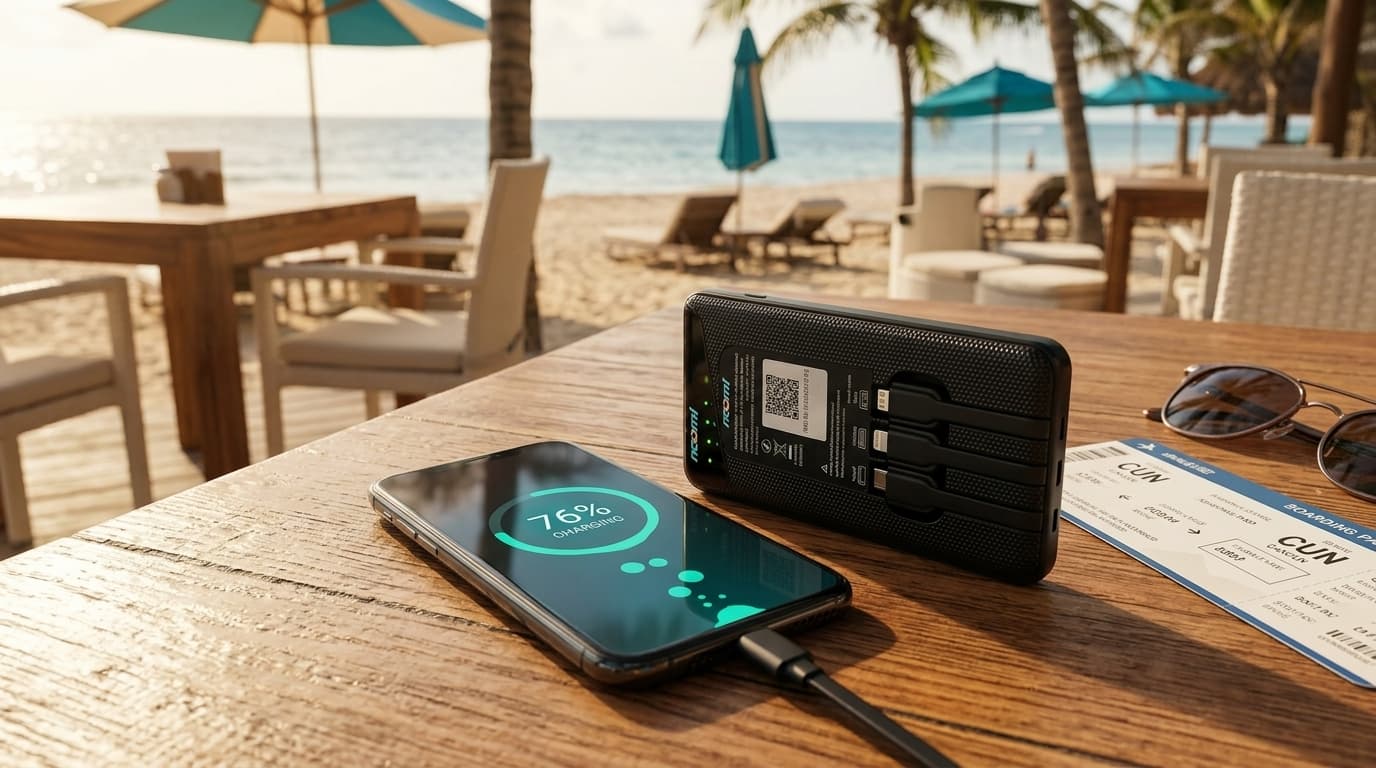 Portable Wi-Fi rental for Cancun with phone charging for travelers