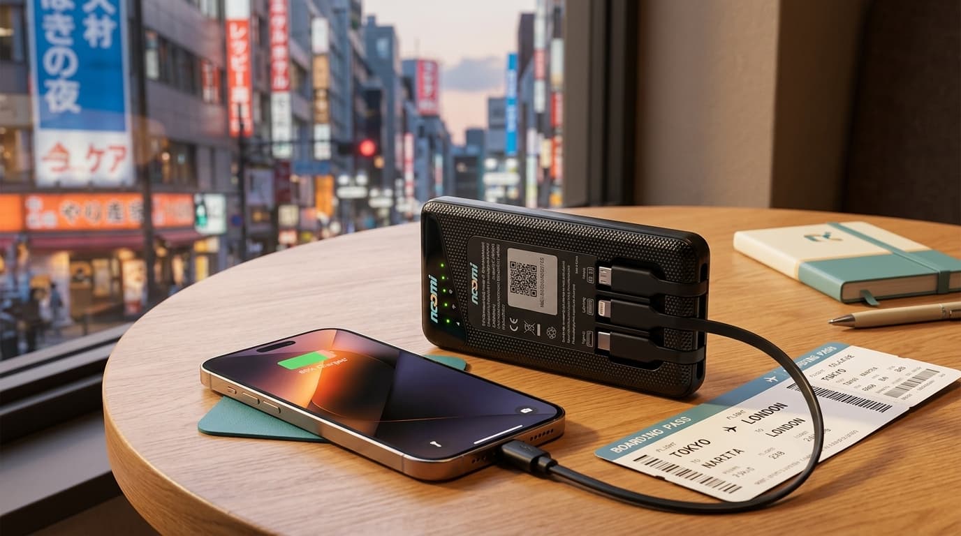 Portable Wi-Fi rental for Asia with phone charging for travelers