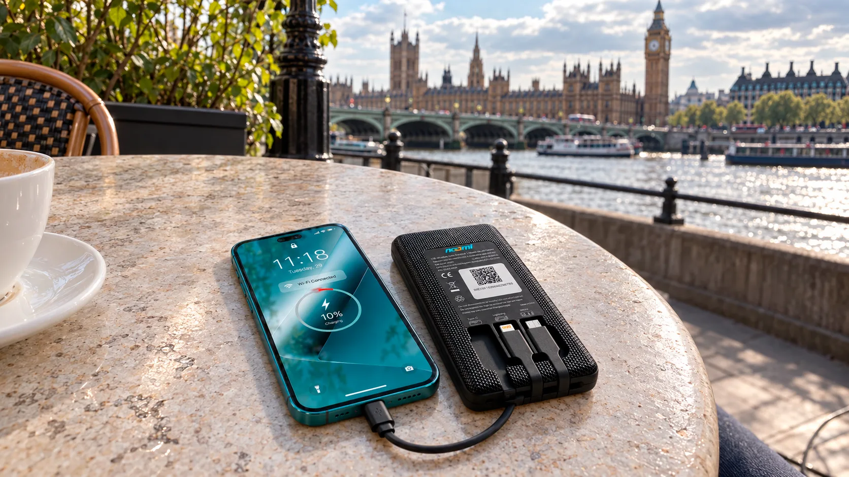 Portable Wi-Fi rental for London with phone charging for travelers