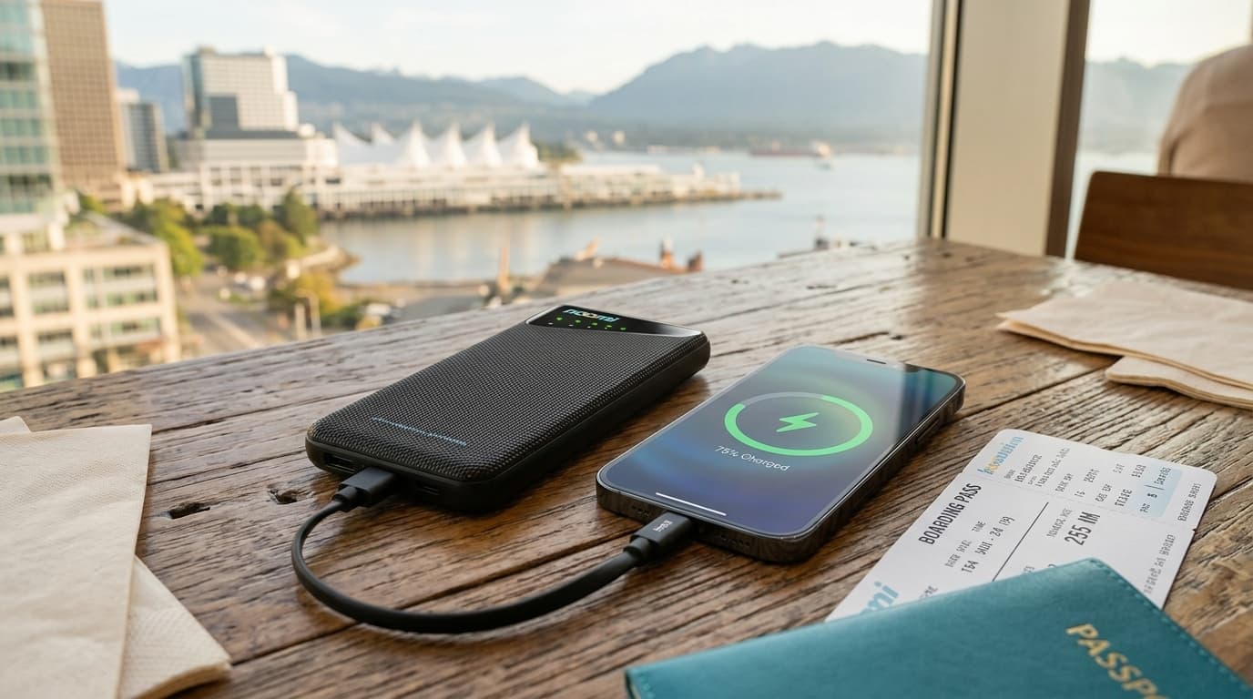Portable Wi-Fi rental for Vancouver with phone charging for travelers