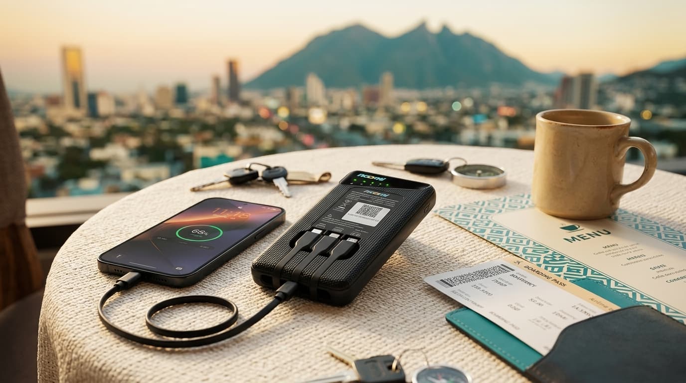 Portable Wi-Fi rental for Monterrey with phone charging for travelers