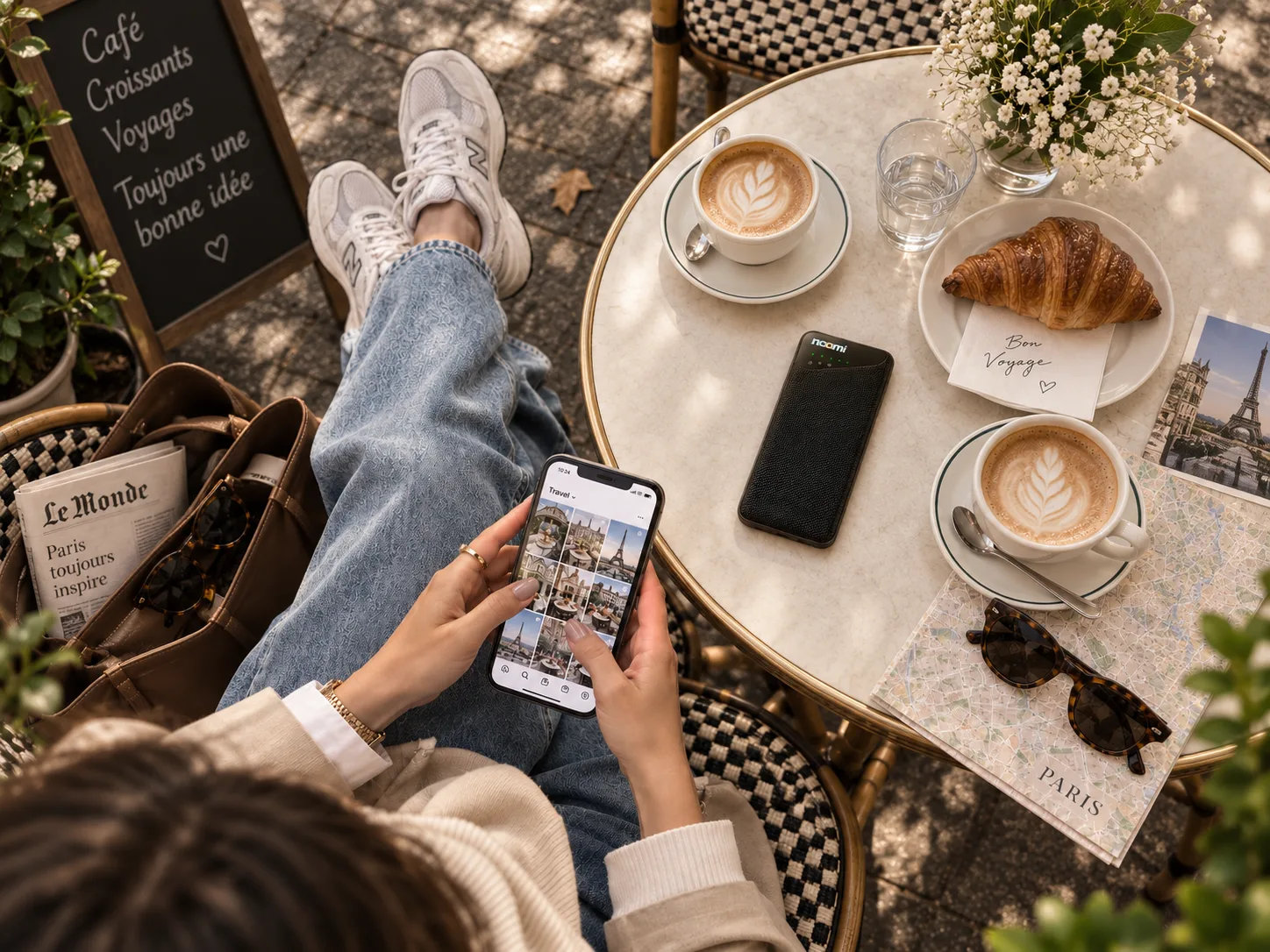 Portable Wi-Fi rental for France with phone charging for travelers