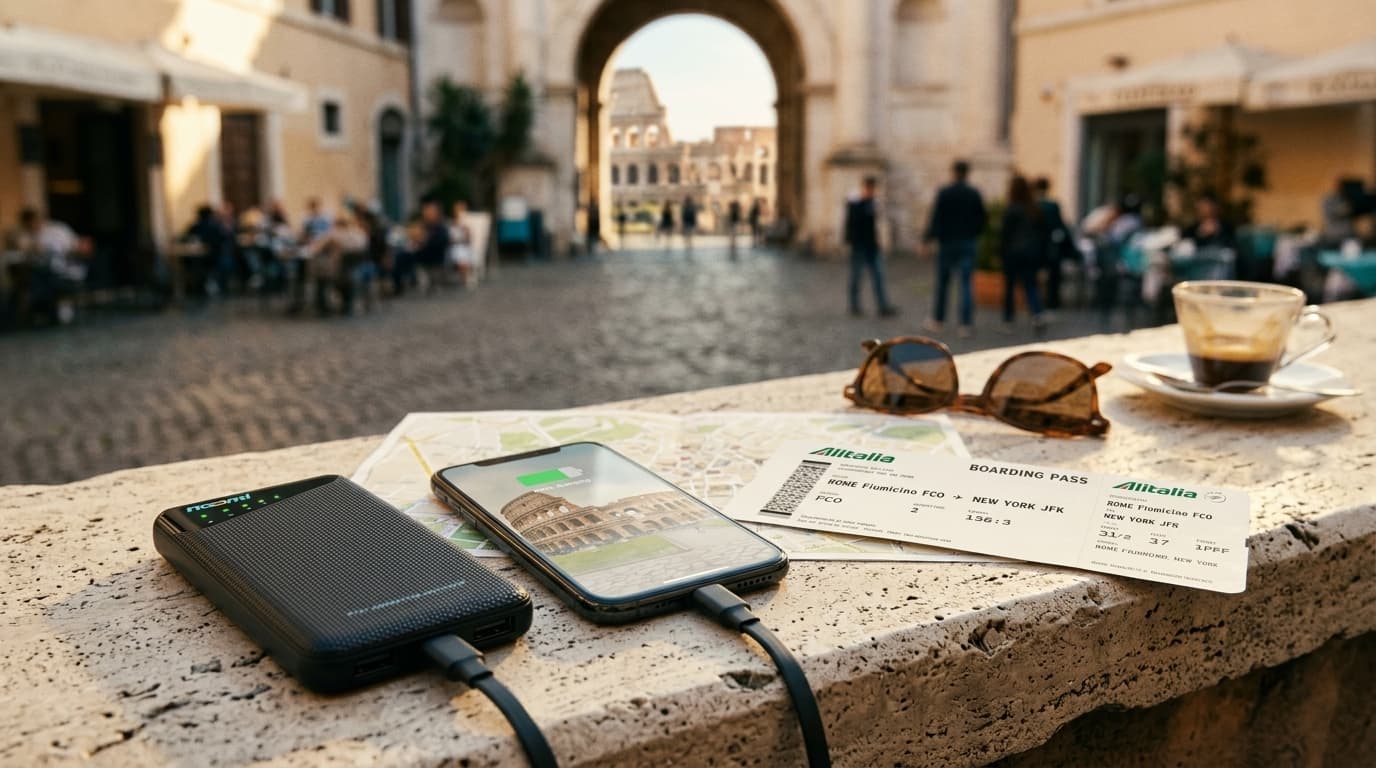 Portable Wi-Fi rental for Rome with phone charging for travelers