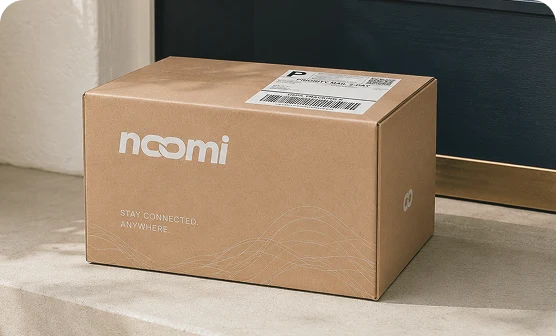 A Noomi rental shipped in its branded box